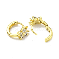 Orecchino a cerchio in zirconi cubici micro pavè di ottone&nbsp;EJEW-C088-21G-01