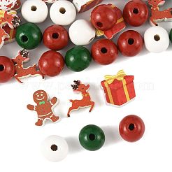50 Stück Weihnachtsholzperlen&nbsp;WOOD-FS0002-42