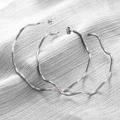 Pendientes ondulados de acero inoxidable 304&nbsp;EJEW-R028-02P