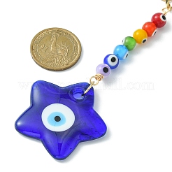 Décorations de pendentif en perles de lampe mauvais œil&nbsp;HJEW-JM01127