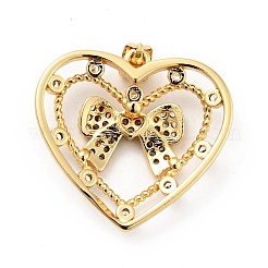 Placage de crémaillère en laiton micro pavé pendentifs en zircone cubique claire&nbsp;ZIRC-F129-42G