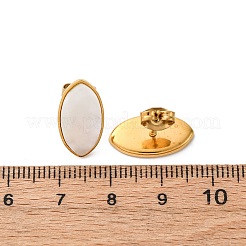 Boucles d'oreilles à tige en acier inoxydable 304 avec coquillage blanc naturel&nbsp;EJEW-Z103-09G