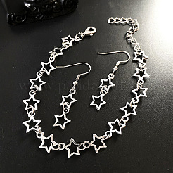 Sets aus Armbändern und Ohrhängern aus Legierung mit hohlen Sternen für Damen&nbsp;FS-WG05F94-01