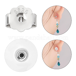 4 paio di orecchini a bottone in argento sterling placcati in rodio&nbsp;STER-BBC0001-07