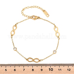 Infinity-Armbänder aus Edelstahl 304 mit Strassbesatz&nbsp;BJEW-B171-12G