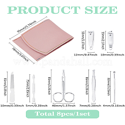 Estuche de cuero de PVC y juegos de herramientas de manicura de aleación de zinc y acero al carbono: palillos para los oídos&nbsp;MRMJ-WH0086-62C