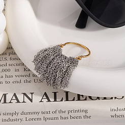 Fingerringe aus 304 Edelstahl mit Kettenquaste für Damen&nbsp;JT9065