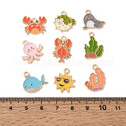 10 pendentif en alliage émaillé océan&nbsp;ENAM-F157-01