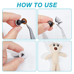 20 Set mit 10 farbigen Puppenaugen und Wimpern aus Kunststoff&nbsp;DIY-GO0001-04