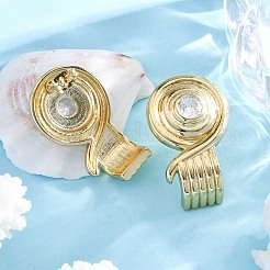 Ohrstecker mit Gestellplattierung aus Messing mit Mikropavé und klaren Zirkonia-Steinen für Damen&nbsp;EJEW-C125-27B-G