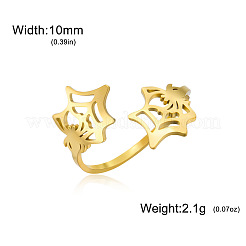 Braccialetto a ragnatela in acciaio inossidabile 304 con anelli aperti&nbsp;WGB2691-02