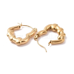Orecchini a cerchio a forma di cuore in acciaio inossidabile 304 con placcatura ionica (ip) per donna&nbsp;EJEW-G293-20G