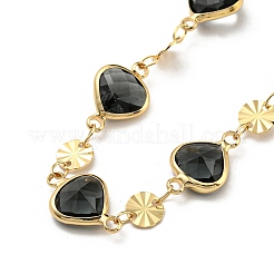 Collane con pettorina con perle di vetro a cuore sfaccettato&nbsp;NJEW-R263-19G