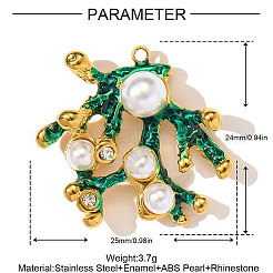 304 Edelstahl-Emaille-Anhänger&nbsp;STAS-OY003-08G