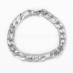 Trendige Herren 201 Edelstahl Panzerkette Halsketten & Armbänder Sets&nbsp;SJEW-L186-03P-A