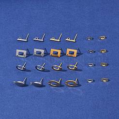 16 stücke 8 arten 304 edelstahl stud ohrring Zubehörse&nbsp;STAS-FS0001-84