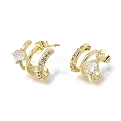 Boucles d'oreilles en laiton avec zircone cubique de micro pave&nbsp;KK-CBA6305-16G