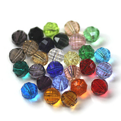 Imitation österreichischen Kristallperlen, Klasse aaa, facettiert, Runde, Mischfarbe, 10 mm, Bohrung: 0.9~1 mm