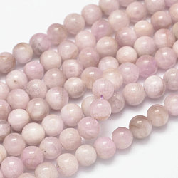 Runde natürliche kunzite Perlen Stränge, Spodumenperlen, Klasse ab, 7.5~8 mm, Bohrung: 1 mm, ca. 46~49 Stk. / Strang, 15 Zoll