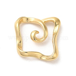 304 Edelstahl verbindet Ringe, quadratischer Link, echtes 14k vergoldet, 15x15x3.5 mm