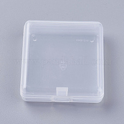 Прозрачные пластиковые бусины, кубоид, прозрачные, 6.2x5.8x1.7 см