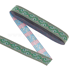 9m フラットエスニックスタイルポリエステルリボン  縫製のための縫製  グリーン  3/4インチ（20mm）  約9.84ヤード（9m）/ロール