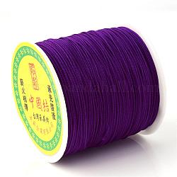 Braided Nylon Thread, Chinese Knotting Cord Beading Cord for Beading Jewelry Making, Indigo, 0.5mm, about 150yards/roll