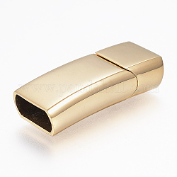 304 cierres magnéticos de acero inoxidable con extremos para pegar, Rectángulo, dorado, 33x13.5x8mm, agujero: 6x12 mm