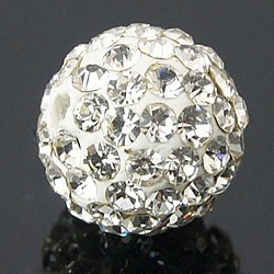 Grado un rotondo di cristallo della discoteca della sfera perline, Perline strass polimero argilla, PP12 (1.8~1.9mm), 8mm, Foro: 1 mm