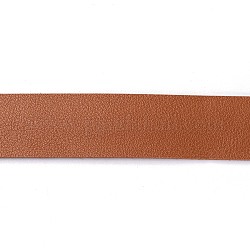 Flache einseitige Lederimitatschnüre, Litschi-Muster, braun, 25x1.8 mm, ca. 1.09 Yard (1m)/Rolle