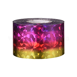 Glänzende Lasertransferfolie Nagelaufkleber Abziehbilder, für Nagelspitzen Dekorationen, Farbig, 40 mm, 120 m / Rolle