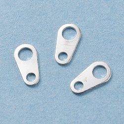 304 Stainless Steel Chain Tabs, Chain Extender Connectors, Teardrop, Silver, 6x3mm, Hole: 1~2mm