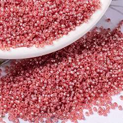 Perles rocailles miyuki rondes, Perles de rocaille japonais, 15/0, (rr678) argenté flamme rouge opale, 1.5mm, Trou: 0.7mm, environ 5555 pcs/10 g