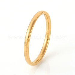 201 плоское кольцо из нержавеющей стали, золотые, размер США 4 (14.8 мм), 1.5 мм