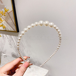 Cintas para el pelo de perlas de imitación de plástico, Cintas para el pelo de novia, accesorios para el cabello de boda para mujeres y niñas, blanco, 140mm