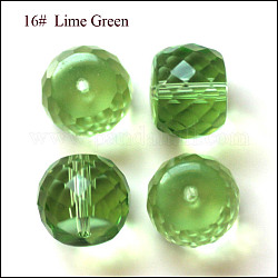 Perles d'imitation cristal autrichien, grade AAA, facette, tambour, lime green, 11x9.5mm, Trou: 0.9~1mm