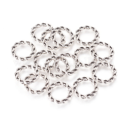 Aleación de enlace rings, estilo tibetano, Sin cadmio y níque y plomo, plata antigua, 15x2mm