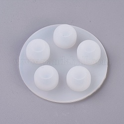 Moldes de silicona, moldes de esfera, moldes de resina, para resina uv, fabricación de joyas de resina epoxi, bola, blanco, 66x15mm, agujero: 8 mm