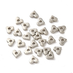 Ccb perline di plastica, cuore, platino, 4.5x5x1.5mm, Foro: 1.4 mm