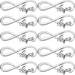 SUNNYCLUE 50Pcs Tibetan Style Alloy Infinity with Word Hope Connector Charms, Cadmium Free & Lead Free, Antique Silver, 15x39x2mm