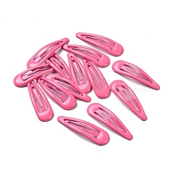 Aerosol de hierro pintado pinzas para el cabello broche de presión, con esmalte, color de rosa caliente, 46.5x13mm