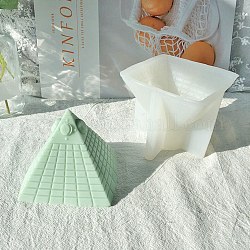Moules en silicone pour bougies bricolage en forme de pyramide, moules de résine, pour la résine UV, fabrication de bijoux en résine époxy, blanc, 83x97x95mm, diamètre intérieur: 87x86 mm
