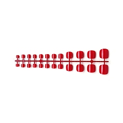 Faux ongle d'orteil sans couture en plastique de couleur unie, pratique manucure nail art outil, rouge foncé, 8~20x7~18x2~6mm, 24 perle / Chapelet.