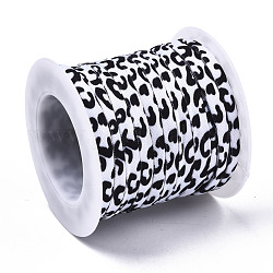 Cordón elástico de poliéster plano, correas de costura accesorios de costura, negro, 5mm, alrededor de 3.28 yarda (3 m) / rollo