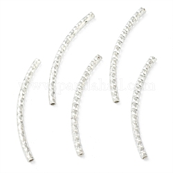 Perline di vetro tubo, placcato di lunga durata, perline curve, tubo, placcati argento 925 euro, 30x2mm, Foro: 1 mm