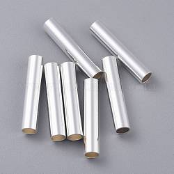 Perlas de tubo de 304 acero inoxidable, plata, 30x6mm, agujero: 4.5 mm