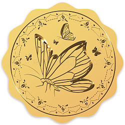 Autocollants en relief auto-adhésifs en feuille d'or, autocollant de décoration de médaille, ferme aux papillons, 5x5 cm