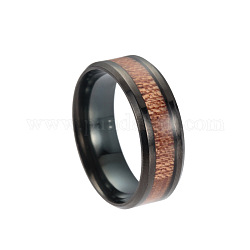 Широкополосные кольца из титановой стали, с акацией, металлический черный, размер США 11 1/4 (20.7 мм)