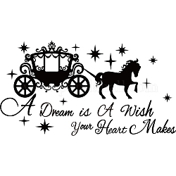 PVC Wall Stickers, for Home Living Room Bedroom Decoration, Carriage, Black, 39x76cm