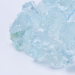 Synthetic Aquamarine Bead Strands, Nuggets, Light Cyan, 9~20x8~16x5~11mm, Hole: 0.5mm, about 53pcs/strand, 16 inch
